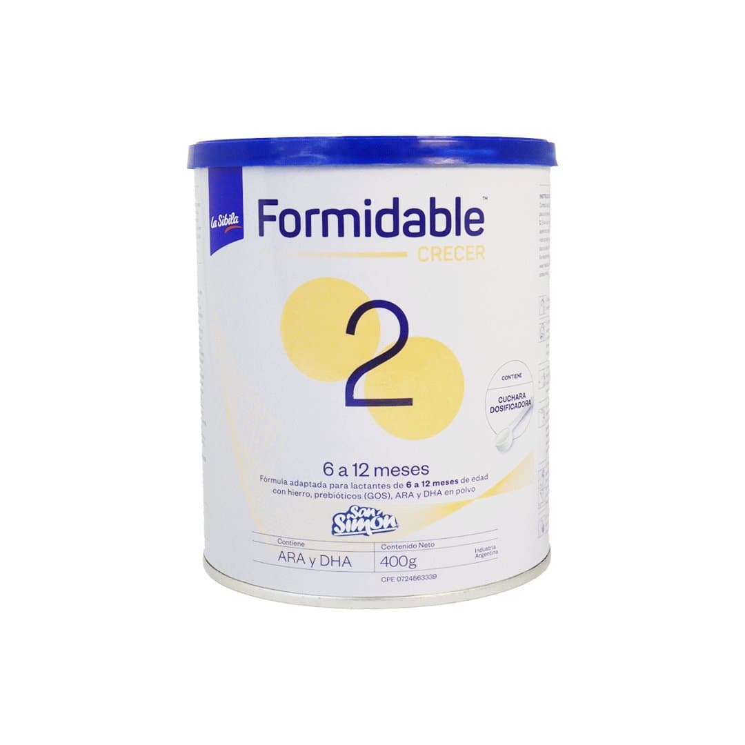 FORMULA INFANTIL ETAPA II FORMIDABLE CRECER 400GR foto